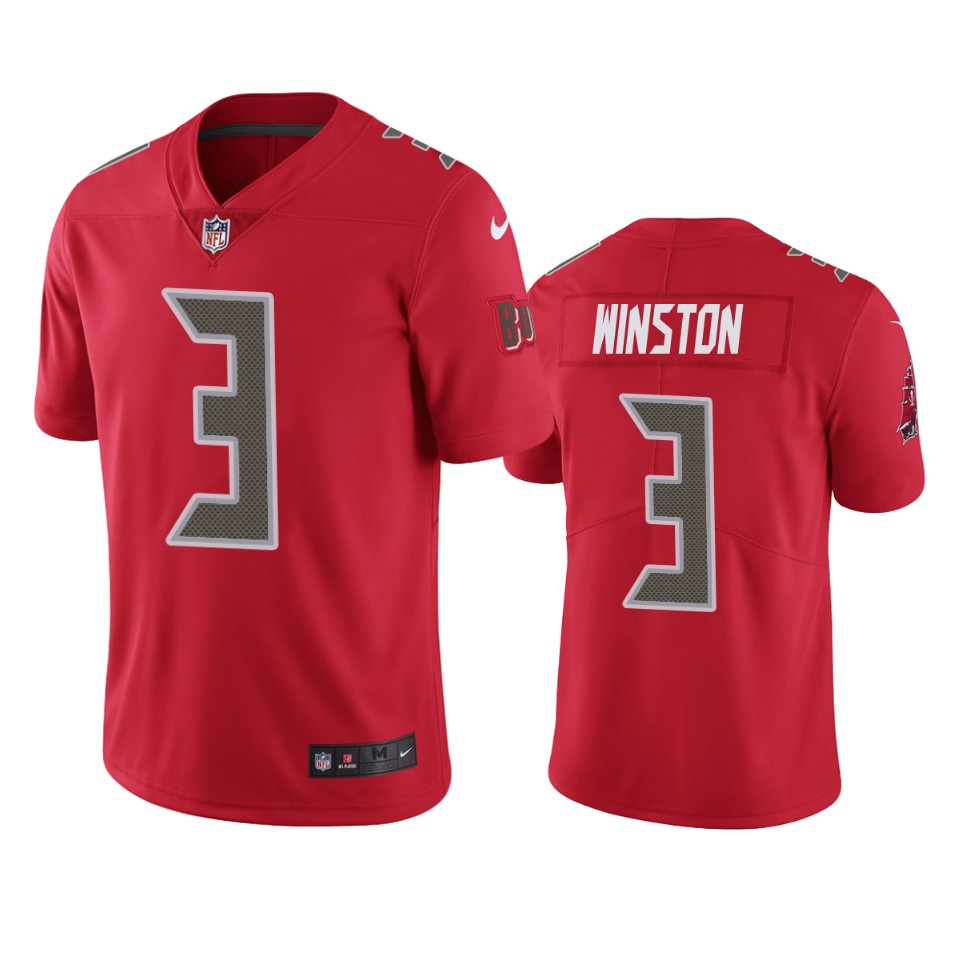 Tampa Bay Buccaneers Men Nike NFL  #3 Jameis Winston Red Vapor Limited Jersey